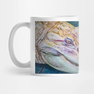 Face of a albino alligator Mug